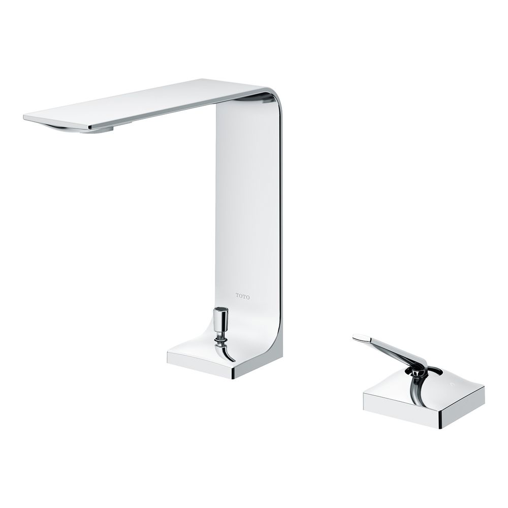 Mitigeur monocommande TOTO à deux trous pour lavabo, hauteur moyenne, portée 144 mm, avec valve à tige, laiton chromé, TLP02304E