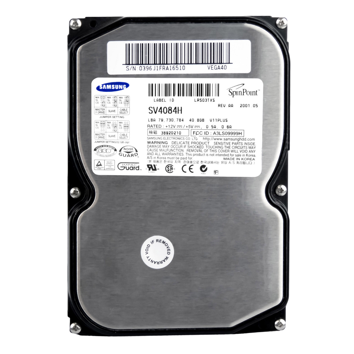 SAMSUNG SpinPoint V20400 40,8 Go 5,4K ATA 3,5'' SV4084H