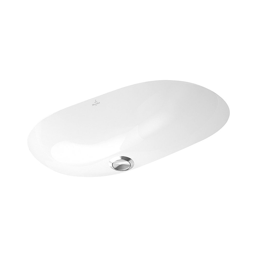 Lavabo à poser Villeroy & Boch O.novo 650x400mm oval avec trop-plein Blanc Alpin CeramicPlus
