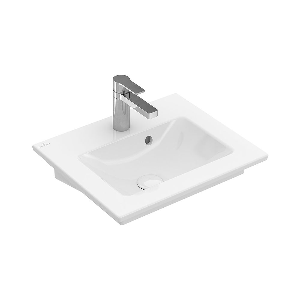 Villeroy & Boch Petit lavabo Venticello 500x420mm rectangulaire 1 trou de robinetterie avec trop-plein Blanc Alpin CeramicPlus