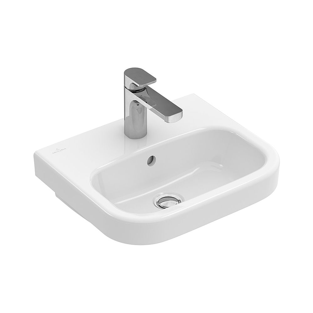 Lavabo mural Villeroy & Boch Architectura 450x380mm rectangulaire 1 trou de robinetterie sans trop-plein Blanc Alpin