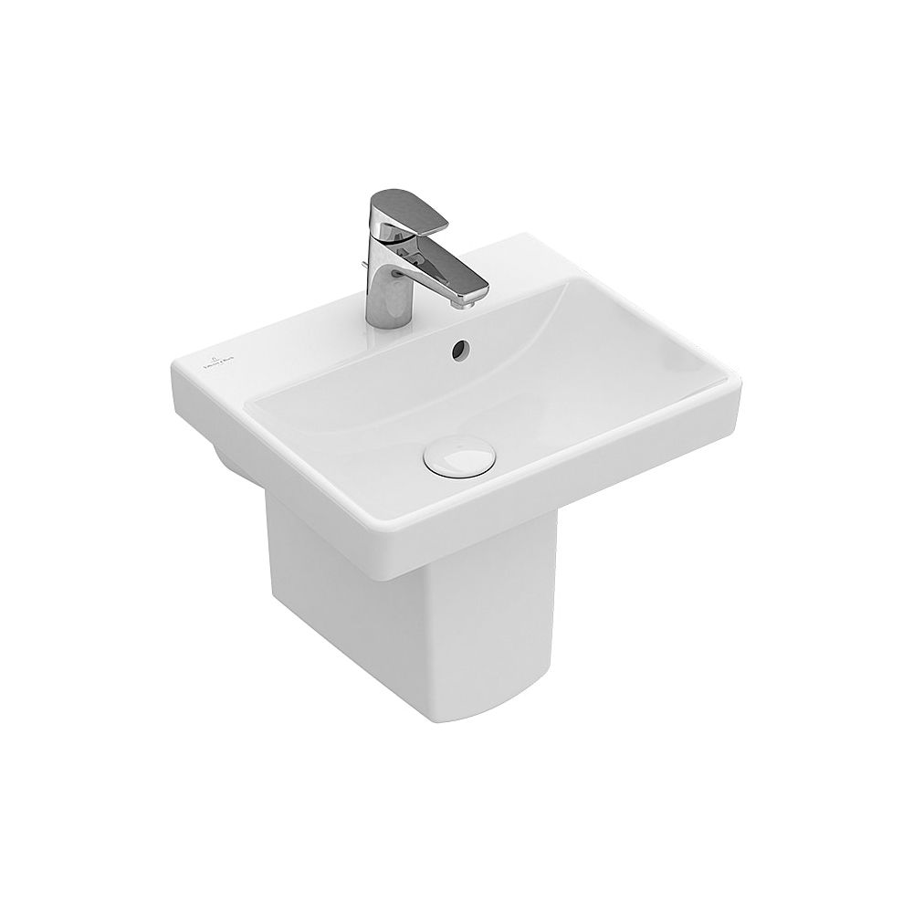 Villeroy & Boch Lavabo Avento 450x370mm rectangulaire 1 trou de robinetterie avec trop-plein Blanc Alpin CeramicPlus