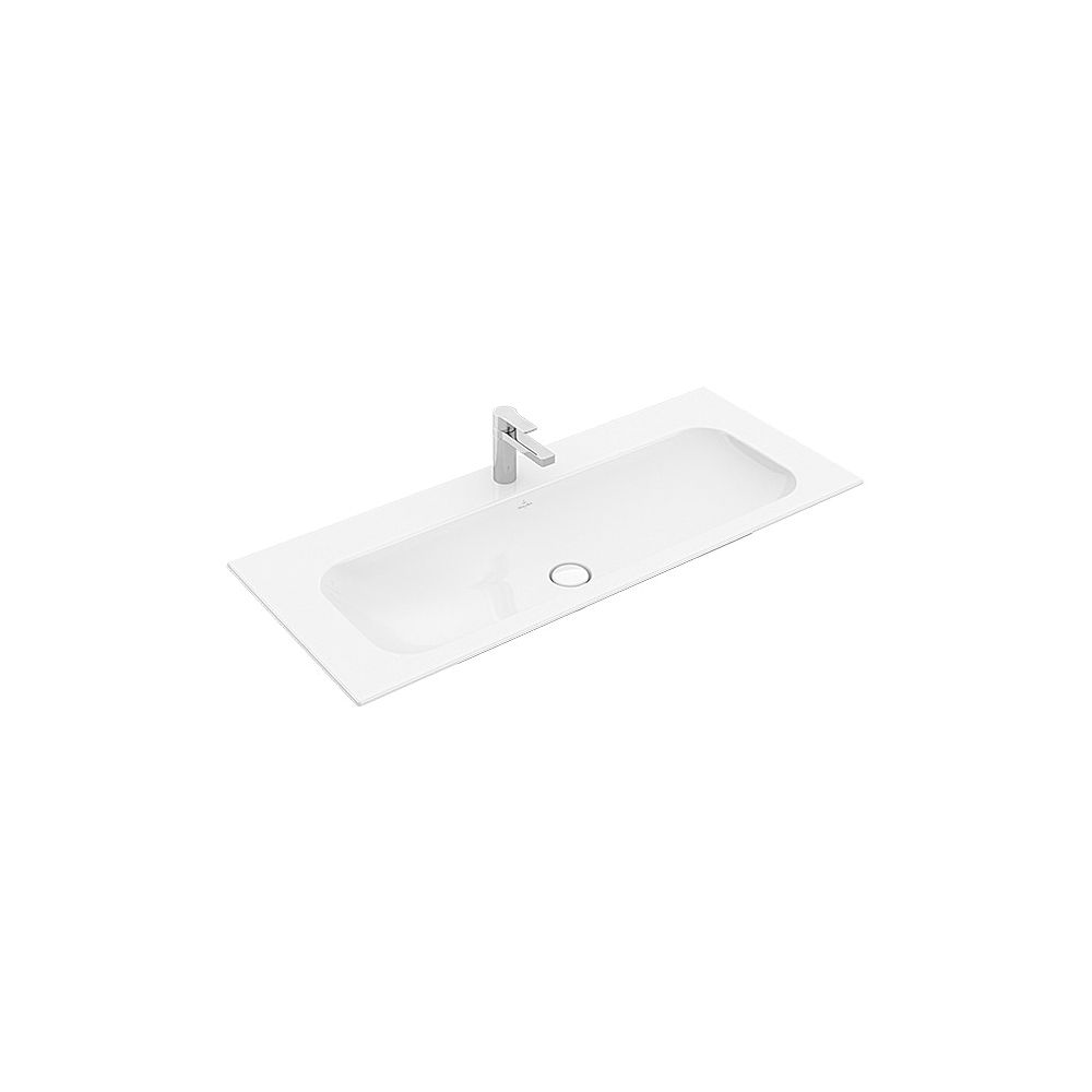 Villeroy & Boch Meuble-lavabo Finion 1200x500mm rectangulaire 1 trou de robinetterie avec trop-plein caché Blanc Alpin CeramicPlus
