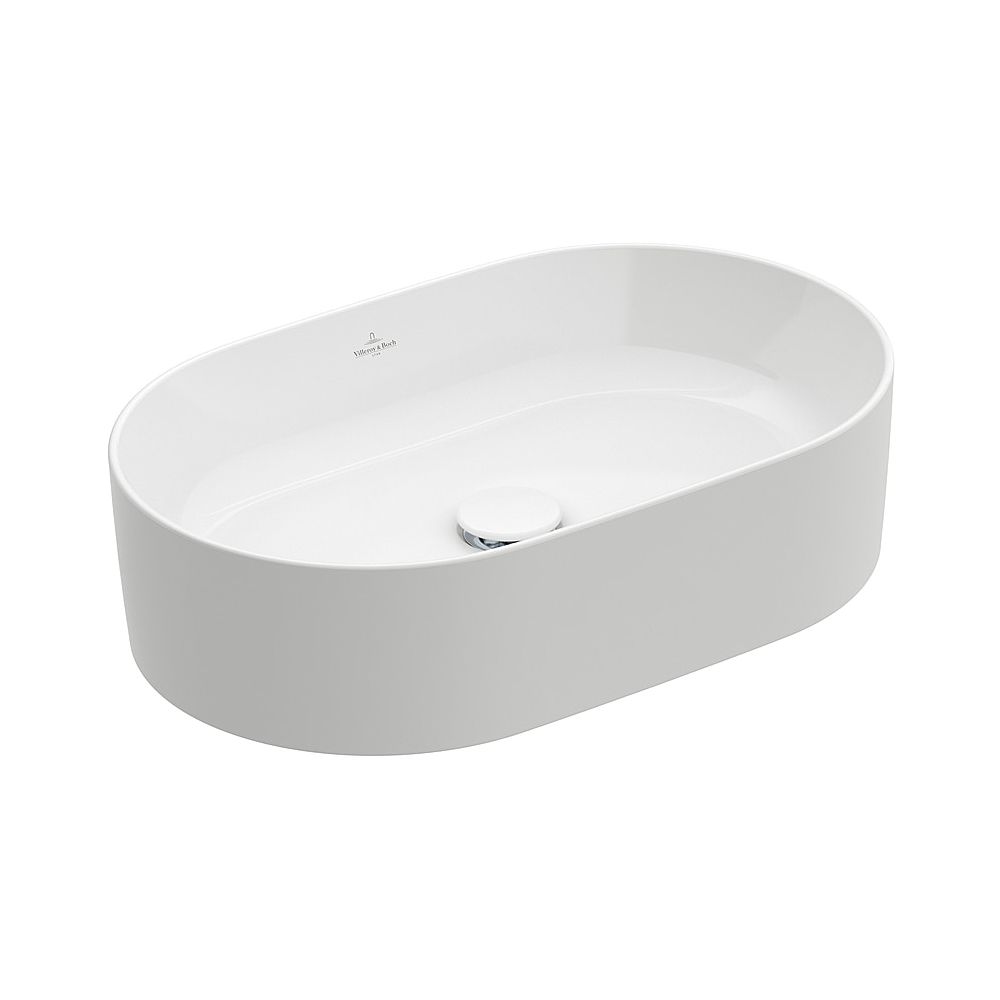 Villeroy & Boch Lavabo sur meuble Collaro 560x360mm ovale sans trop-plein Blanc Alpin CeramicPlus