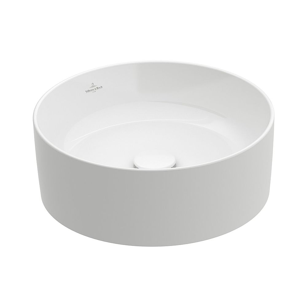 Lavabo d'angle Villeroy & Boch Collaro 400x400mm rond sans trop-plein blanc Alpin CeramicPlus