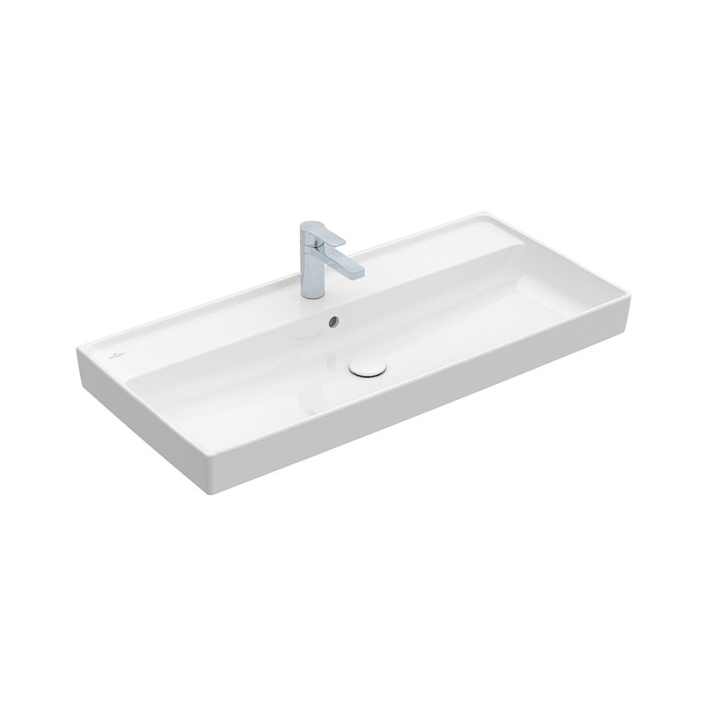 Villeroy & Boch meuble-lavabo Collaro 1000x470 mm rectangulaire 1 trou de robinet avec trop-plein, blanc Alpin CeramicPlus