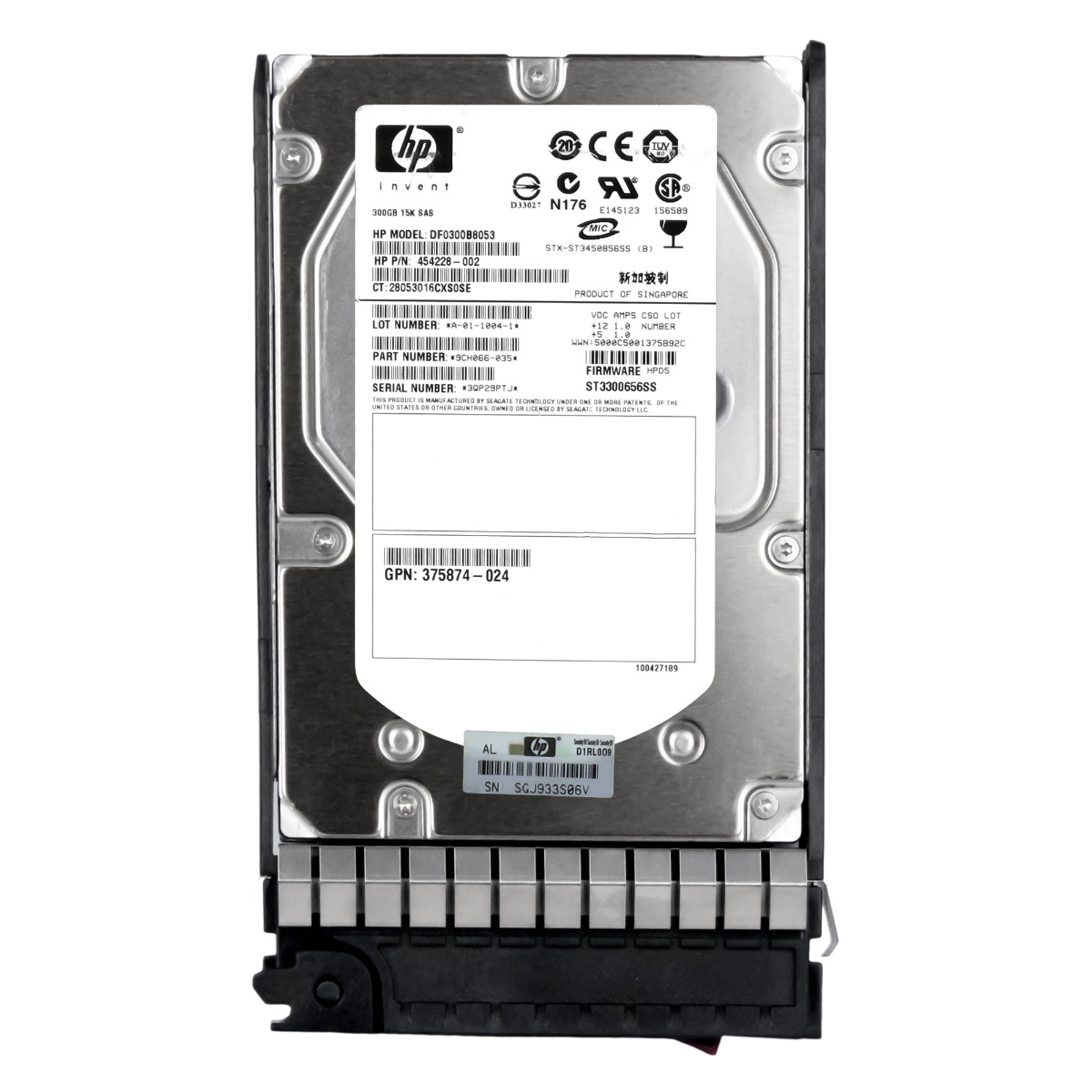 HP 454228-002 300 Go 15 000 tr/min 16 Mo SAS 3,5'' DF0300B8053