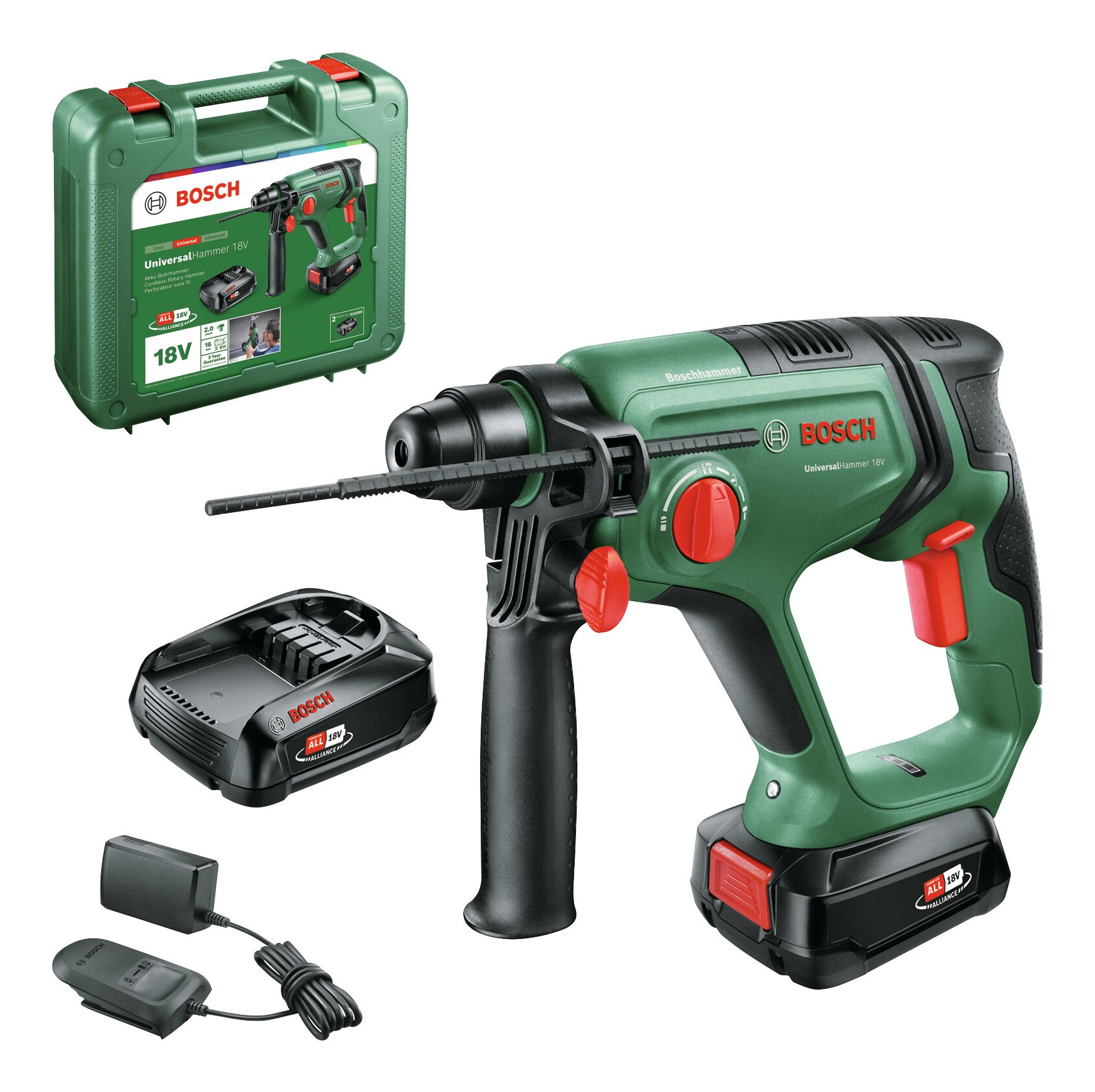 Bosch UniversalHammer 18V avec 2 batteries - Perforateur-visseuse 4-en-1