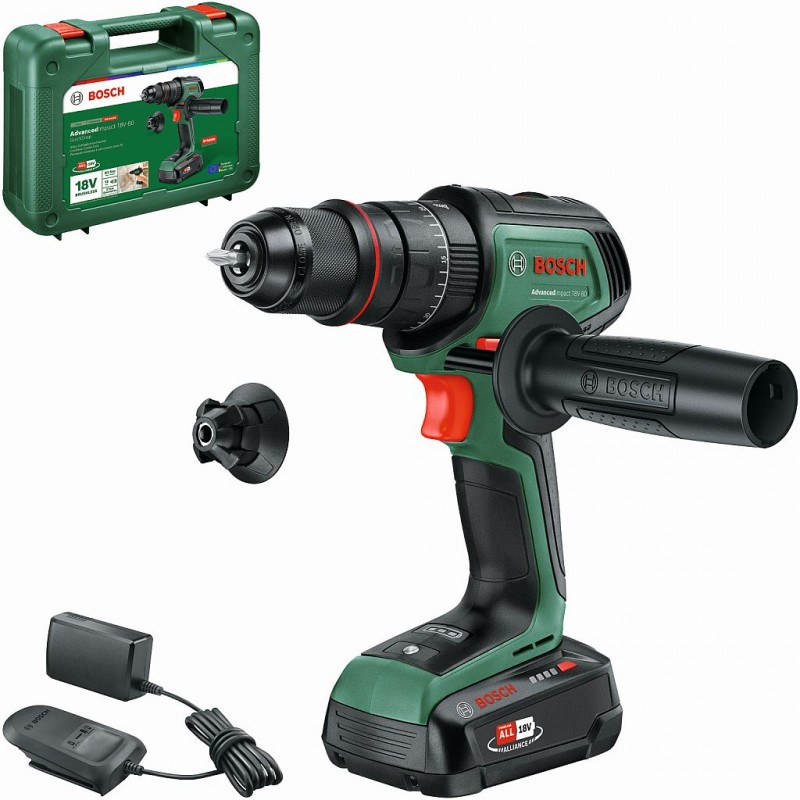BOSCH AdvancedImpact 18V-80 QuickSnap Perceuse-visseuse à percussion sans fil 1 x batterie 2,5 Ah 06039E2101