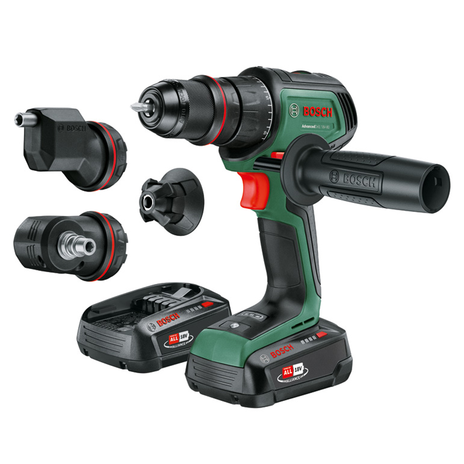BOSCH AdvancedDrill 18V-80 QuickSnap perceuse-visseuse sur batterie, 2 x 2,5 Ah 06039E2004
