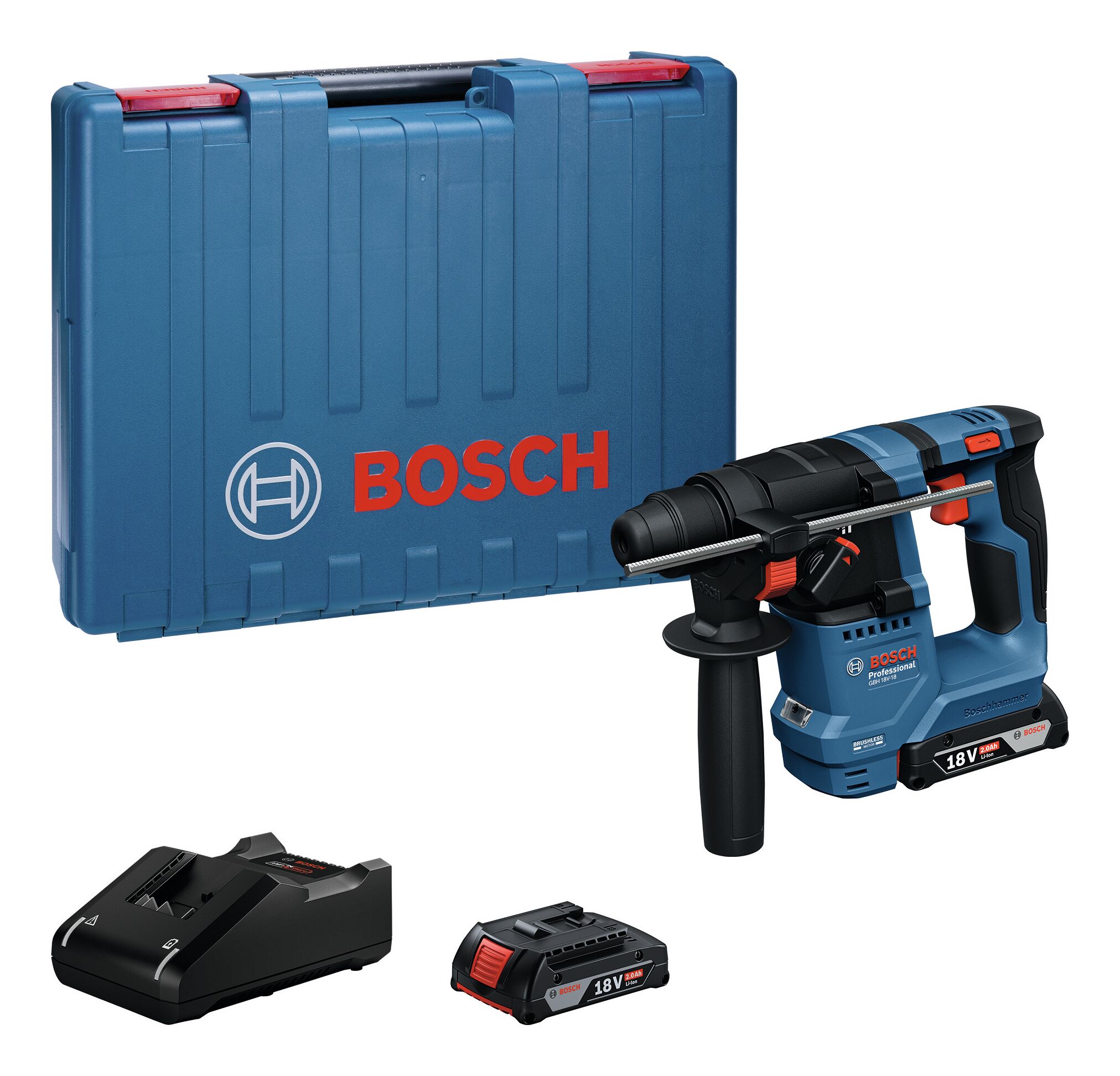 BOSCH GBH 18V-18 PROFESSIONAL Marteau perforateur à SDS plus, 2× GBA 2,0 Ah 0611927001