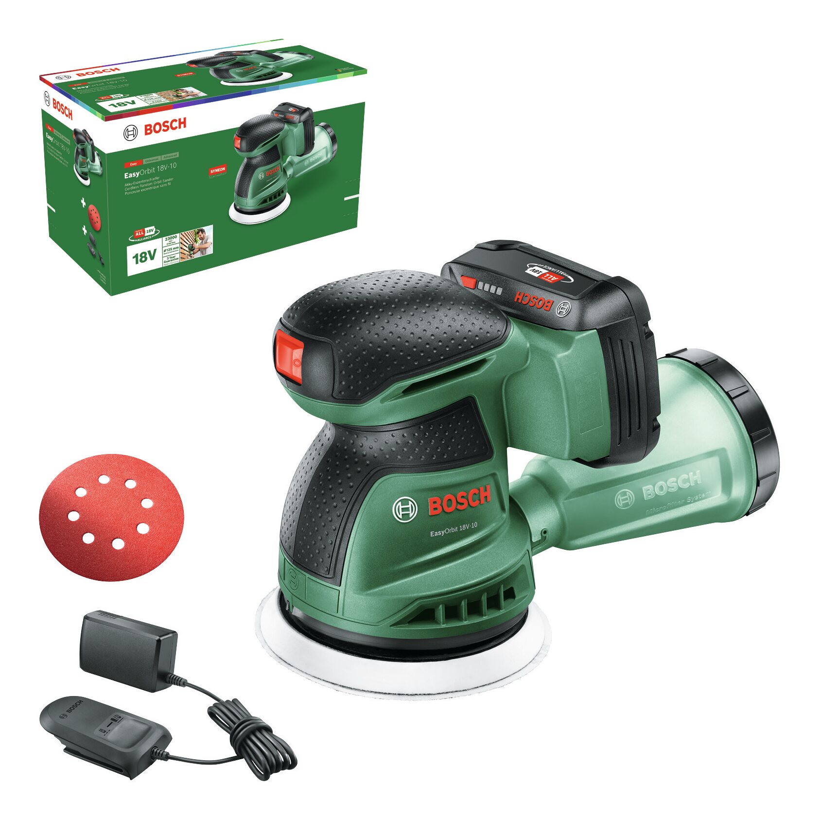 BOSCH EasyOrbit 18V-10 Ponceuse excentrique, 1 x 2,0 Ah 06033E4002