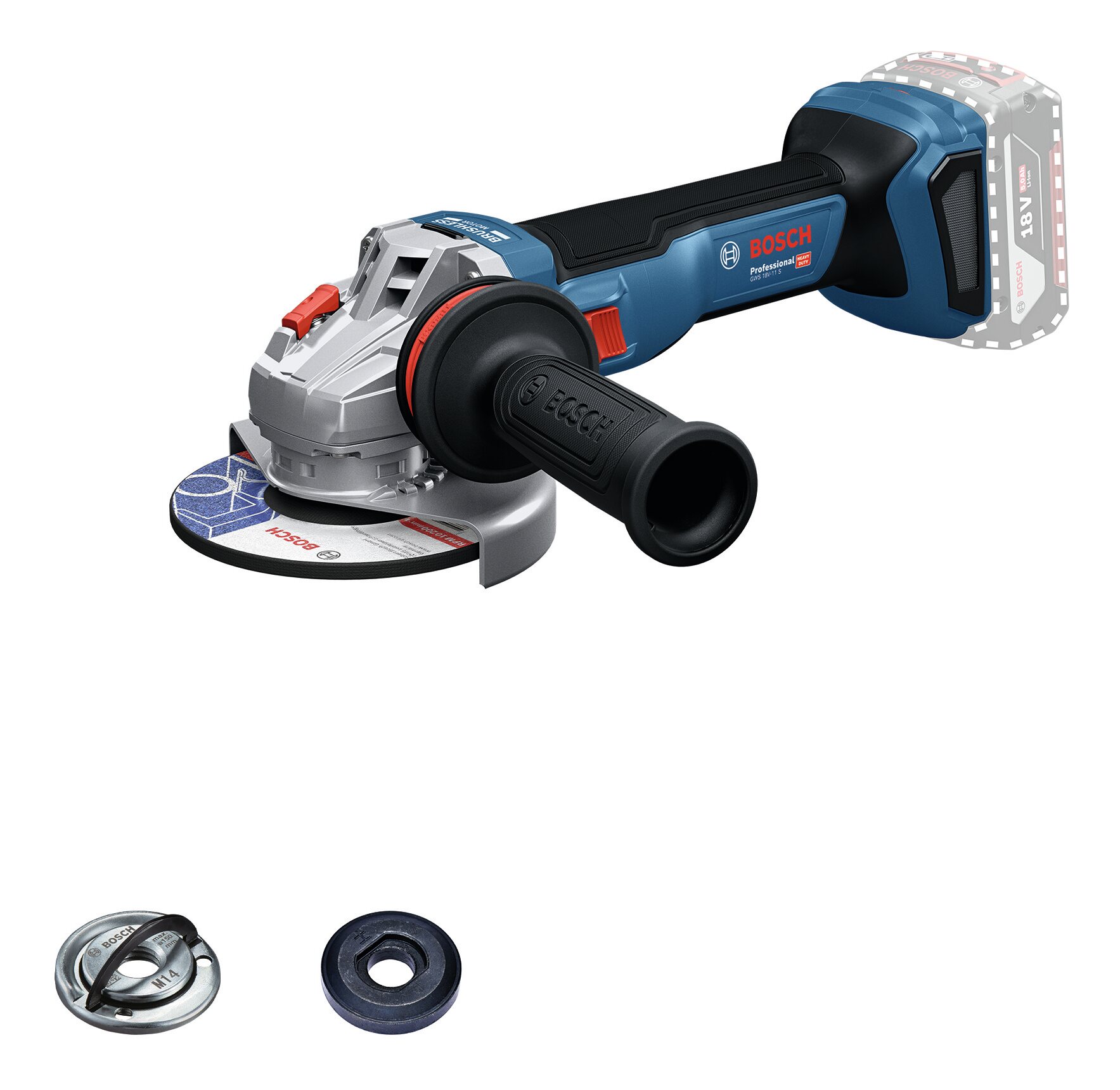 BOSCH GWS 18V-11 S PROFESSIONAL Meuleuse d'angle sans fil 06019N4000