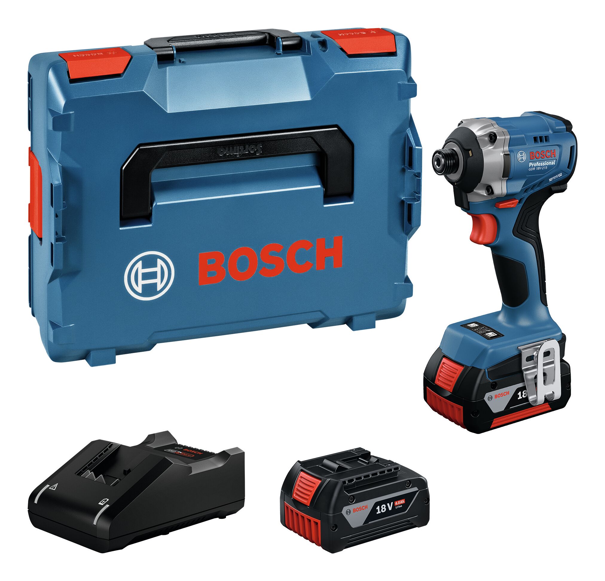 Bosch GDR 18V-215 Professional Visseuse à chocs sans fil, 2x GBA 4.0Ah, L-BOXX 06019N2002