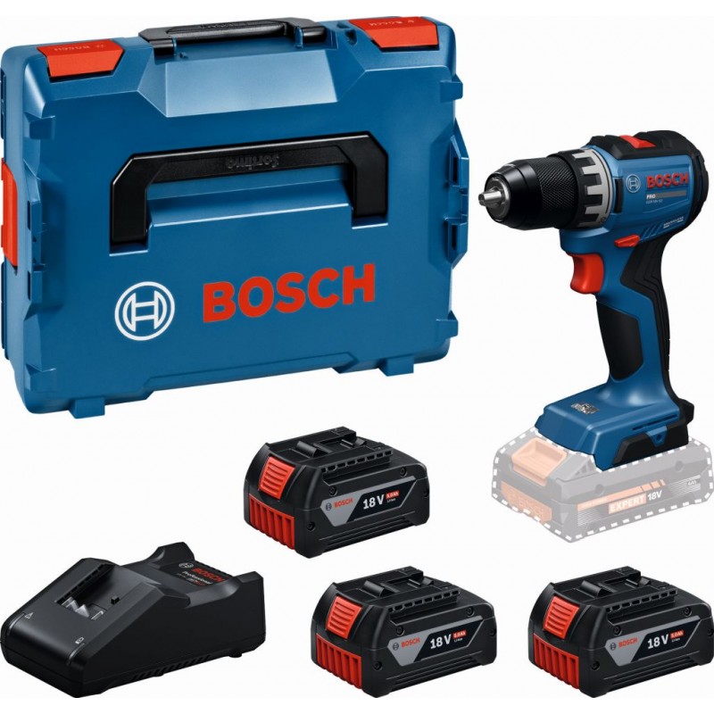 BOSCH GSR18V-52 Perceuse-visseuse sans fil, 3x 5,0 Ah, L-BOXX 06019S0027