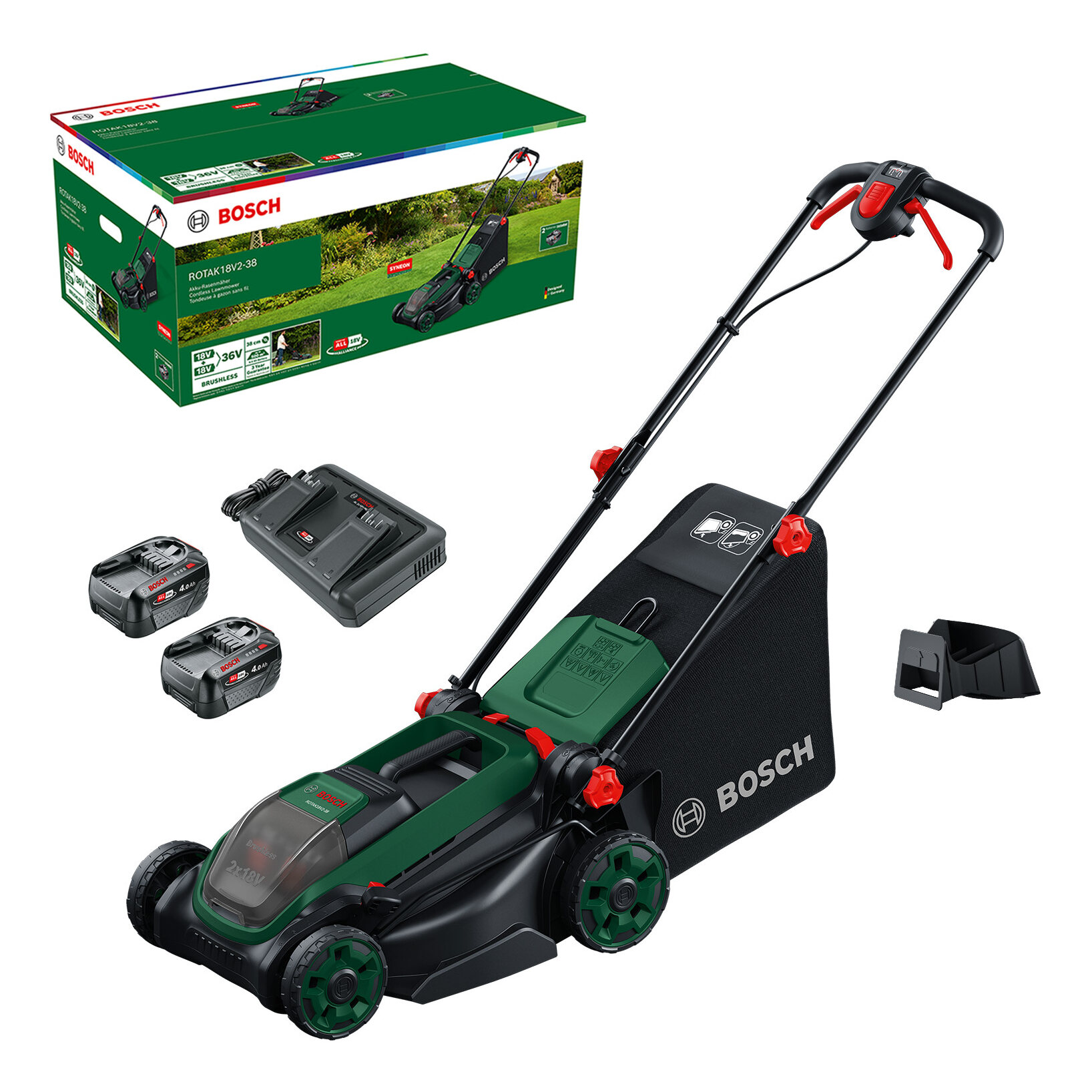 BOSCH ROTAK18V2-38 Tondeuse à gazon sans fil 18 V 38 cm