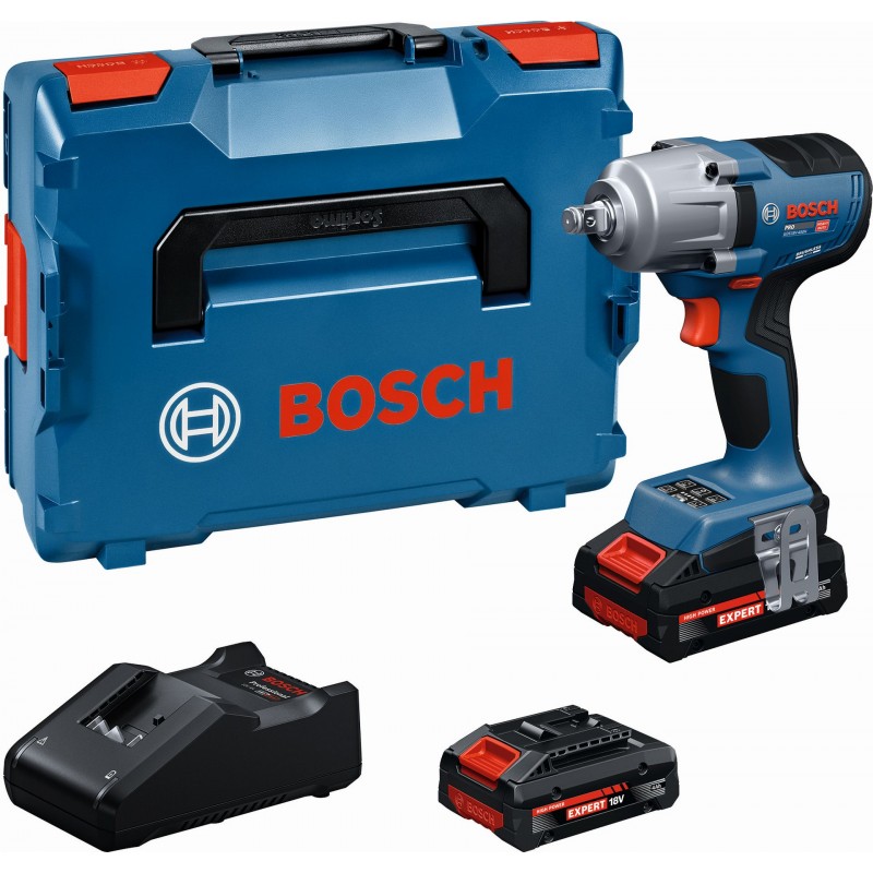 Bosch Professional GDS18V-450H - Perceuse-visseuse à percussion sans fil 18 V (2x4,0 Ah, L-BOXX)