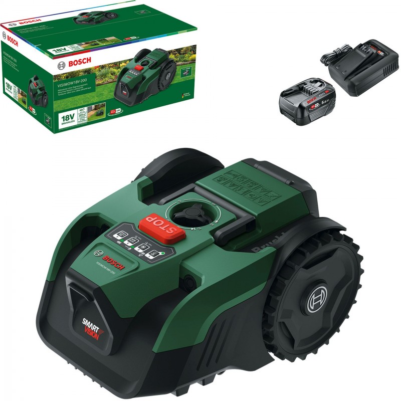 Robot tondeuse BOSCH VISIMOW18V-200 18 V, 1x 5,0 Ah