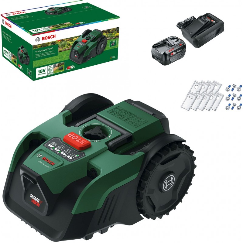 BOSCH VISIMOW18V-200 Robot tondeuse à accumulateur 1x 5,0 Ah, lame de rechange 06008E1102