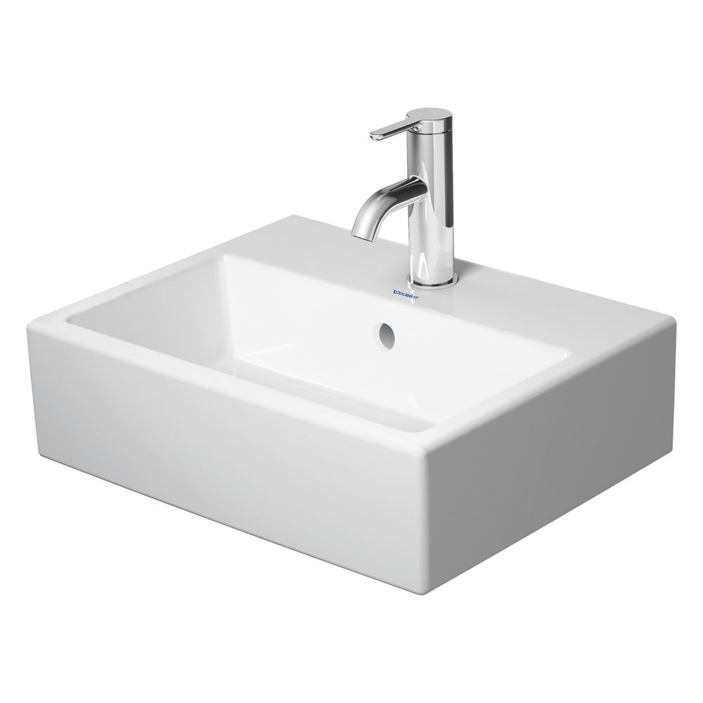 Duravit Vero Air Lavabo 350x450x165mm, blanc brillant, rectangulaire, 1 emplacement de lavage/HL central, fermé avec trop-plein