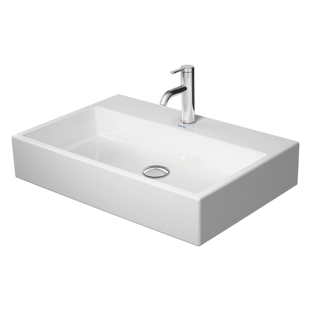 Duravit Vero Air lavabo 470x700x165 mm mural, blanc brillant, rectangulaire, 1 espace de lavage central, 1 trou de robinetterie central, sans trop-plein