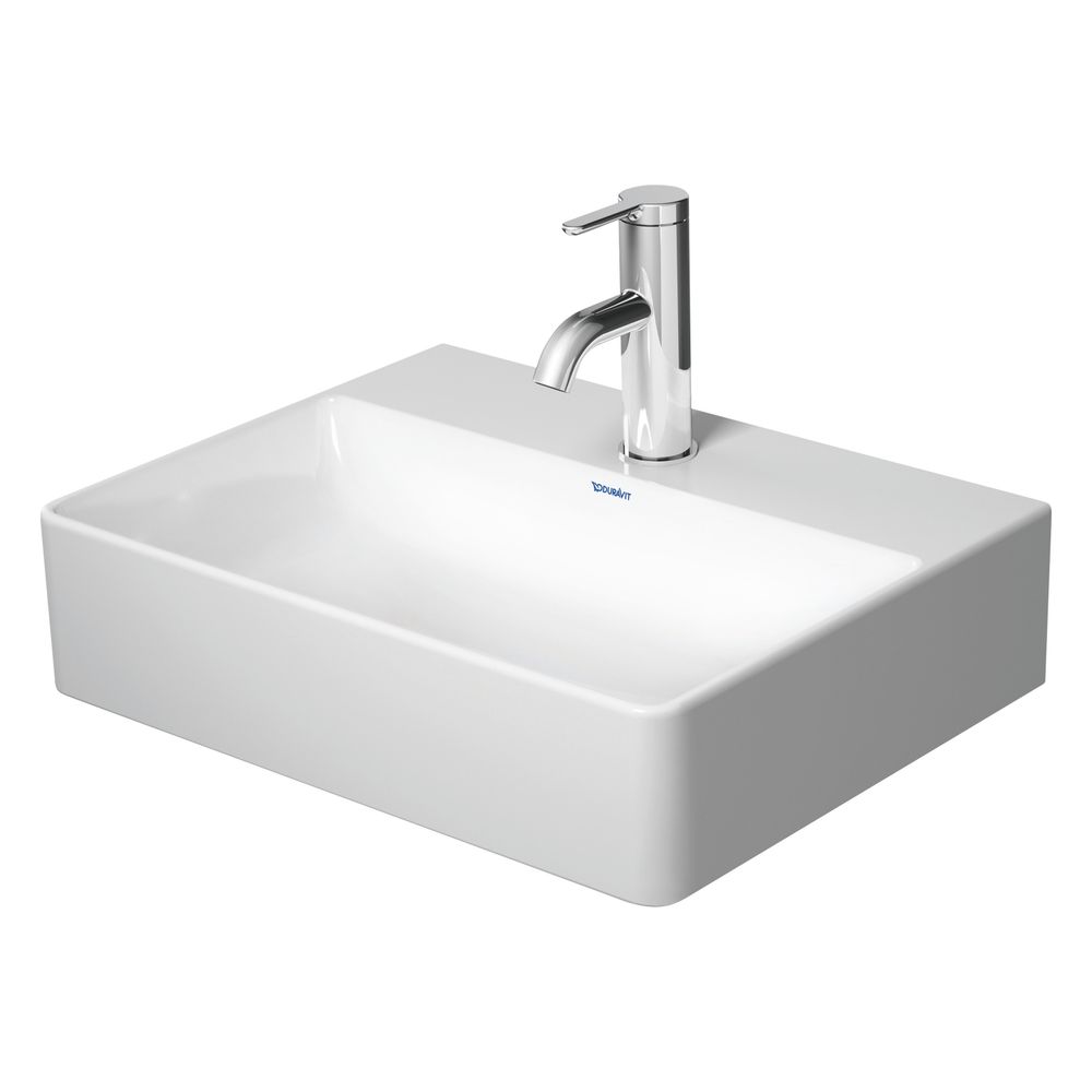 Lavabo Duravit DuraSquare 350x450x140 mm, blanc brillant, DuraCeram®, rectangulaire, 1 emplacement de lavage centré, fermé sans trop-plein