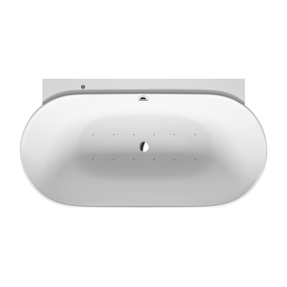 Baignoire hydromassante Duravit Luv ovale, avec habillage mural, 950x1800x610mm, Air-System, 2 appuis-dos, 252l, intérieur 460mm, blanc mat