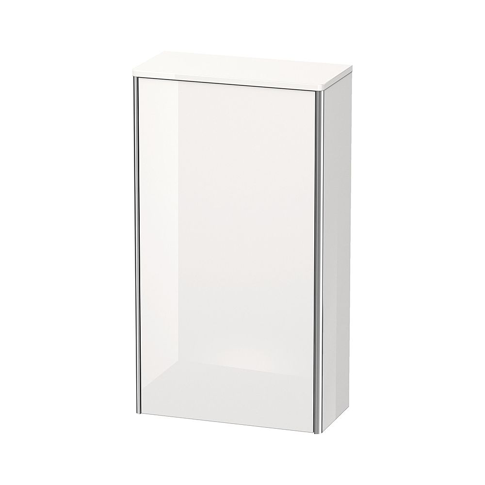 Duravit XSquare Meuble haut semi-encastré décor 236x500x896mm Graphite Mat, 1 porte G, 2 étagères en verre avec poignées en aluminium intégrées, Tip-on