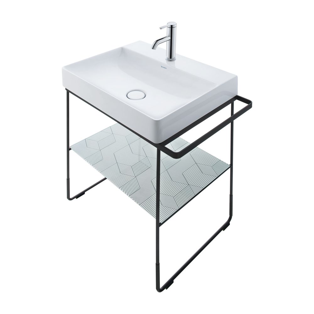 Duravit DuraSquare Lavabo 470x500x145mm, DuraCeram, blanc brillant, rectangulaire, 1 trou de robinetterie/évacuation central, sans trop-plein, poncé