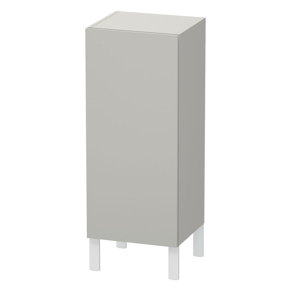 Duravit L-Cube Meuble bas à placage bois véritable variable 200-363x250-500x600-900mm Gris béton mat, 1 porte à gauche, 2 étagères en verre, sans poignée