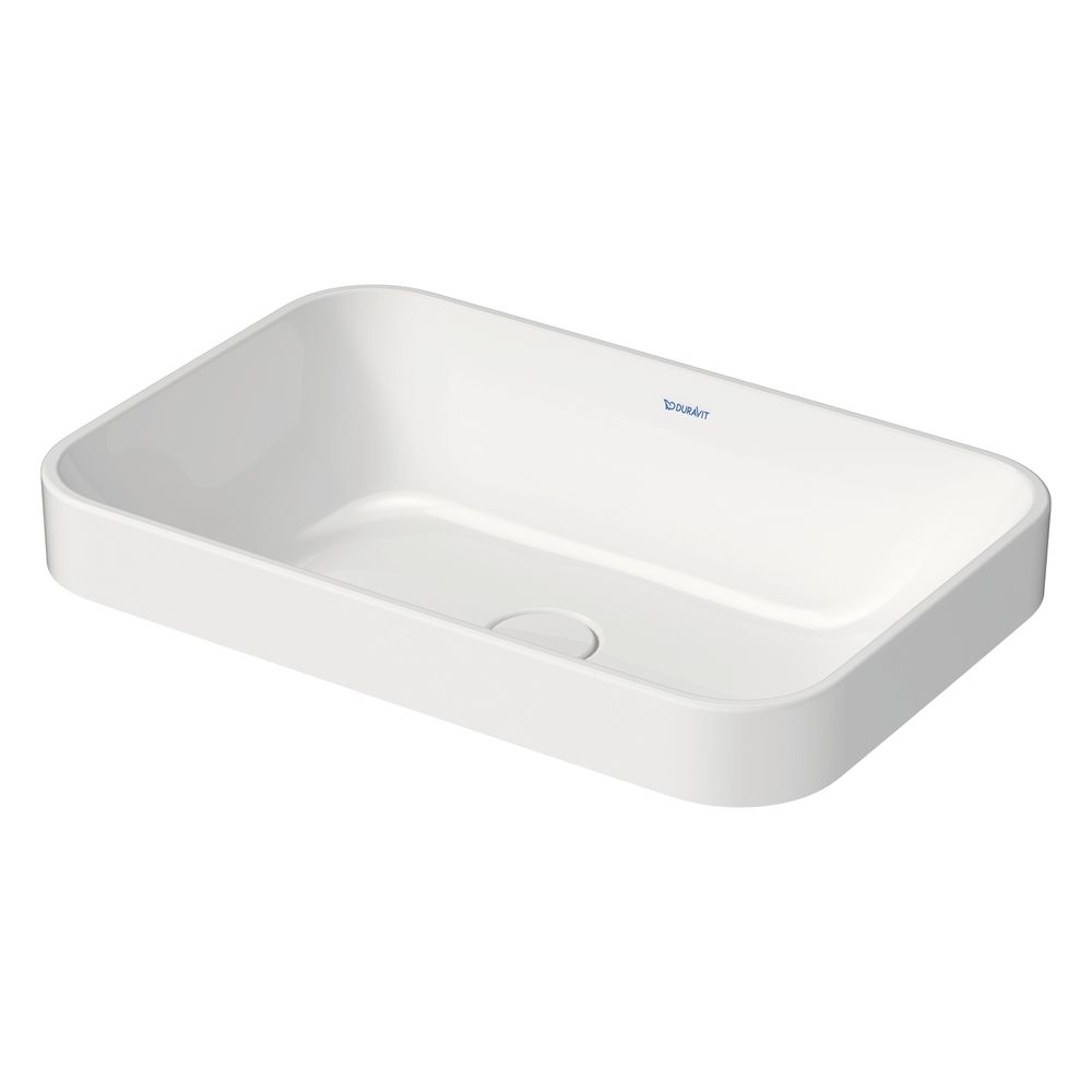 Duravit Happy D.2 Plus vasque sur colonne 600 mm anthracite mat, rectangulaire, sans trop-plein ni trou de robinetterie
