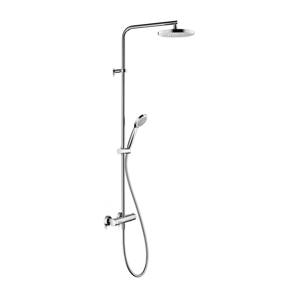 Duravit B.1 Système de douche, chromé, mitigeur thermostatique, pommeau et douchette de tête 250 mm, 11 l/min, réglable en hauteur, 1220 mm