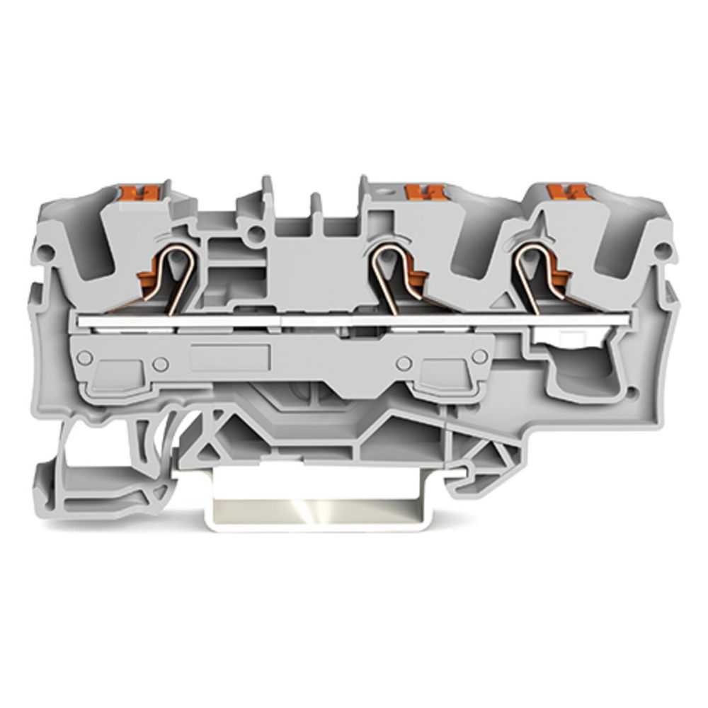 Borne de passage 3 conducteurs Wago 2206 2206-1301, 6 mm² 800 V 41 A, polyamide, gris