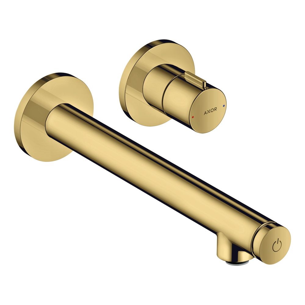 Mélangeur de lavabo Hansgrohe AXOR Uno encastré mural Select, 5 l/min, bec 221 mm, Polished Gold Optic