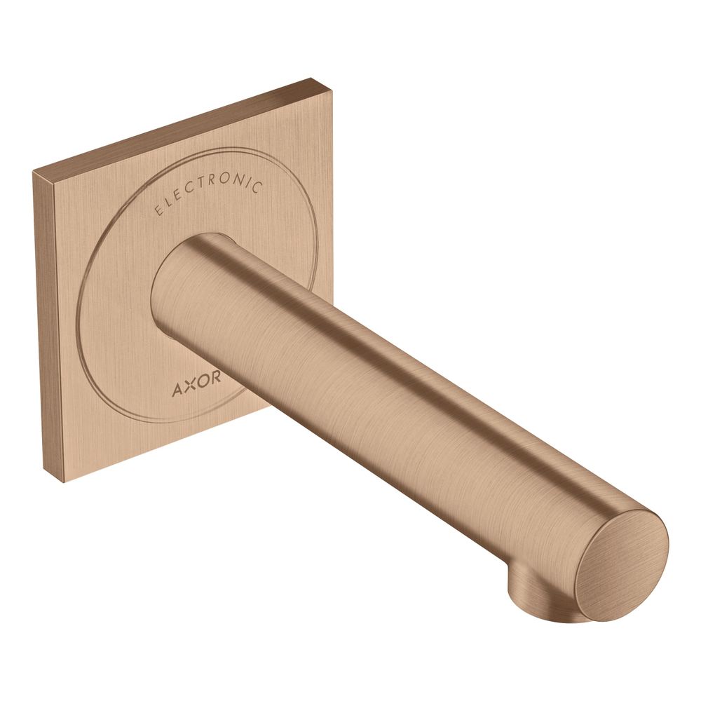 Mélangeur de lavabo électronique Hansgrohe AXOR Uno, 5 l/min, encastré mural, bec 161 mm, Rotgold brossé