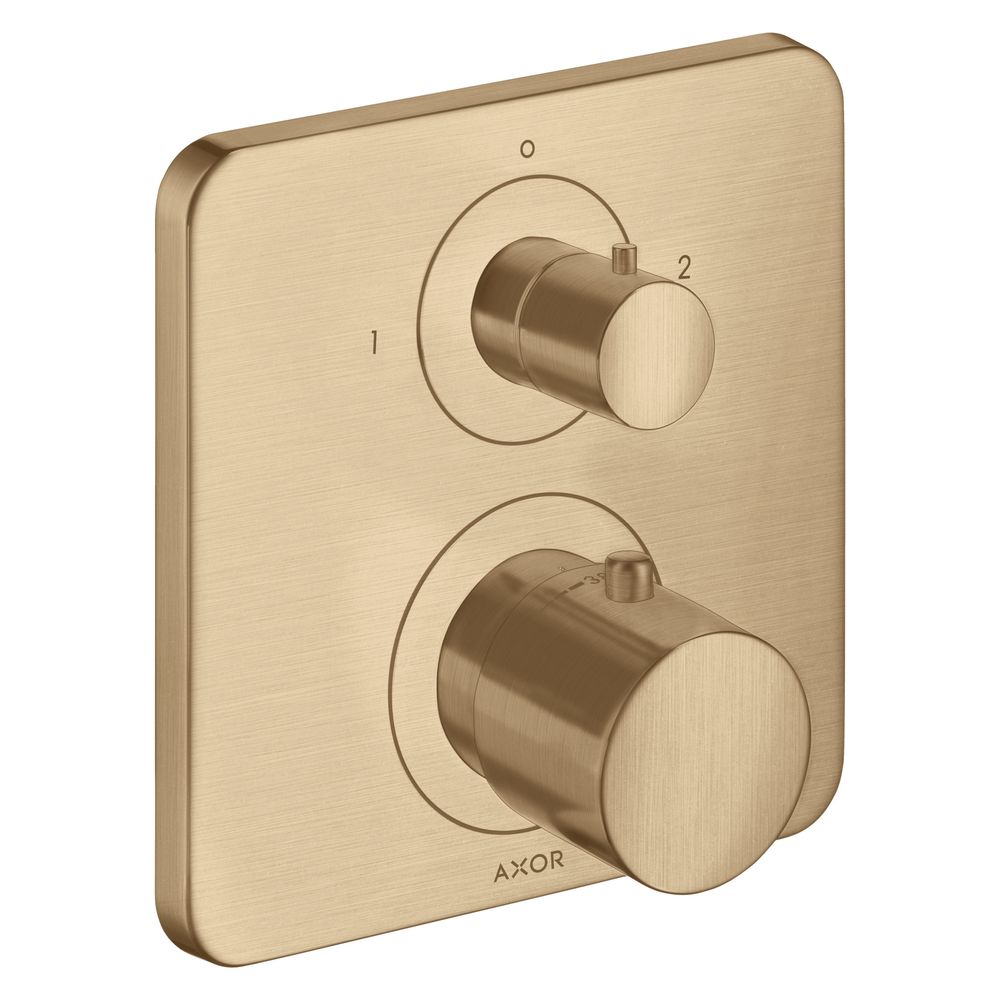 Hansgrohe AXOR Citterio M Thermostat encastré, vanne de dérivation et de commutation, 29 l/min, 2 consommateurs, Bronze brossé