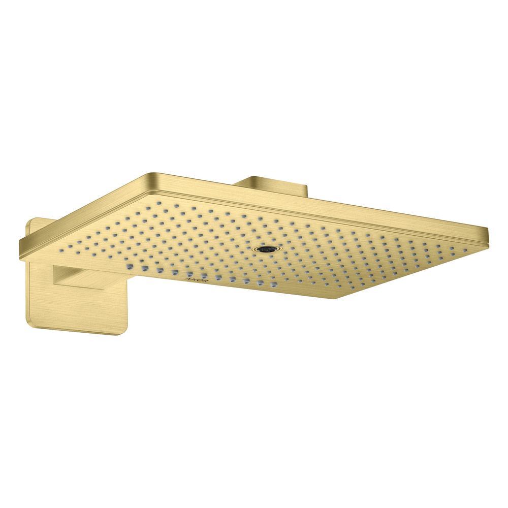 Hansgrohe AXOR ShowerSolutions pomme de douche de tête, 18 l/min, 460x300 mm, 3 jets, bras de douche, rosace softsquare, laiton brossé