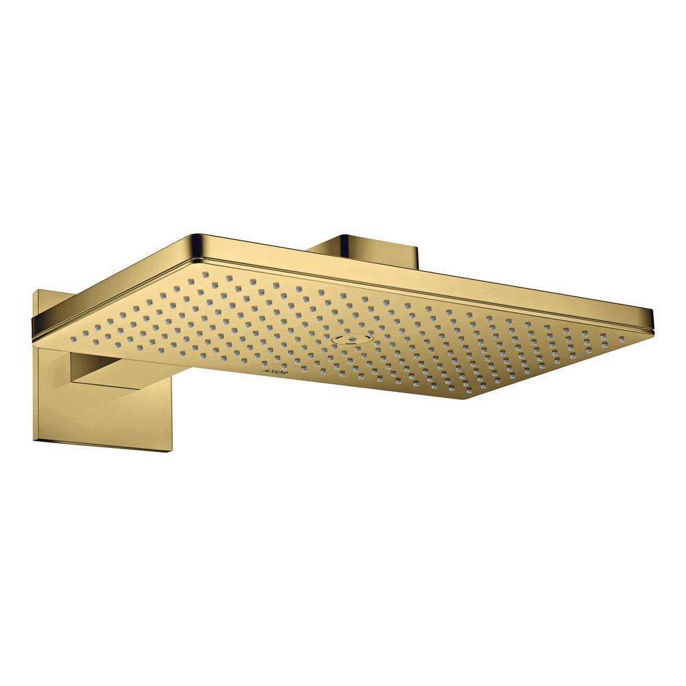 Pommeau de douche Hansgrohe AXOR ShowerSolutions, 19 l/min, 460x300 mm, 1 jet, flexible de douche, rosace carrée, Polished Gold Optic