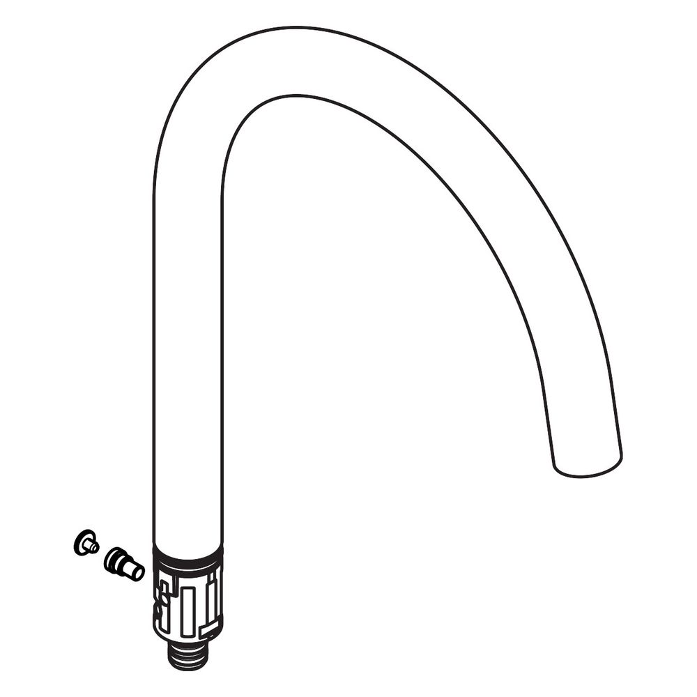 Hansgrohe AXOR Bec pivotant pour mitigeur de lavabo Uno 240 mm, portée 175 mm, 93119000