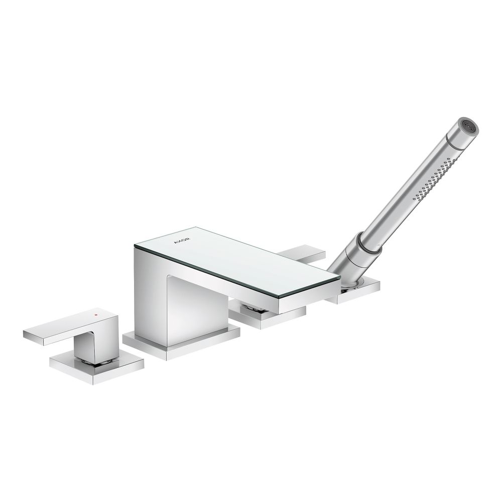 Hansgrohe AXOR Mitigeur 4 trous pour bord de baignoire MyEdition, 22 l/min, Chrome/Vitre miroir