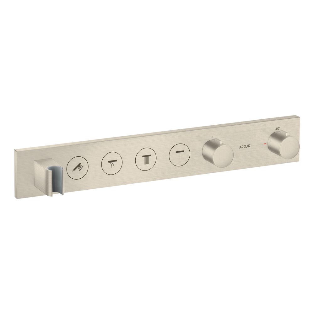 Hansgrohe AXOR ShowerSolutions Module thermostatique Select 600x90 mm, encastré pour 4 appareils, Nickel brossé