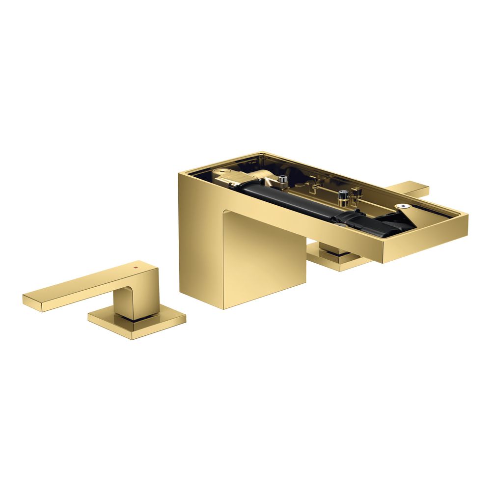 Robinetterie de lavabo 3 trous Hansgrohe AXOR MyEdition, 70 mm, 5 l/min, évacuation push-open sans plaque, finition Or poli