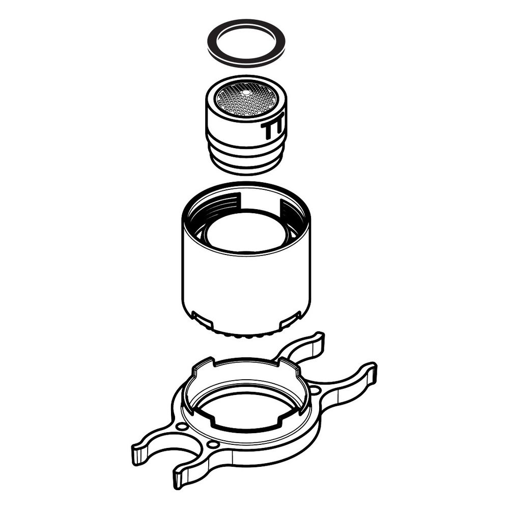 Formateur de jet Hansgrohe pour mitigeur d'évier avec douchette télescopique, chromé, 93342000