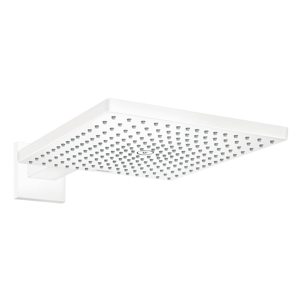 Pommeau de douche Hansgrohe Raindance E 300 mm 1 jet 17 l/min Blanc mat avec bras de douche 390 mm