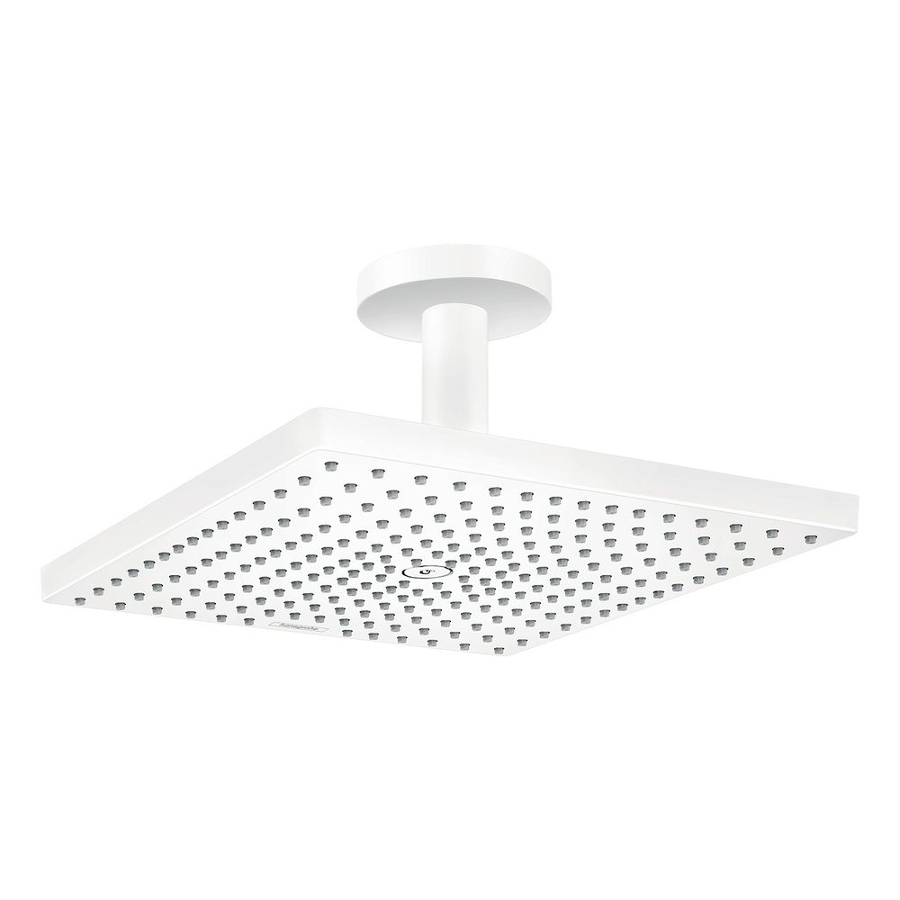 Pommeau de douche Hansgrohe Raindance E, 300 mm, 1 jet, 17 l/min, blanc mat avec raccord plafond