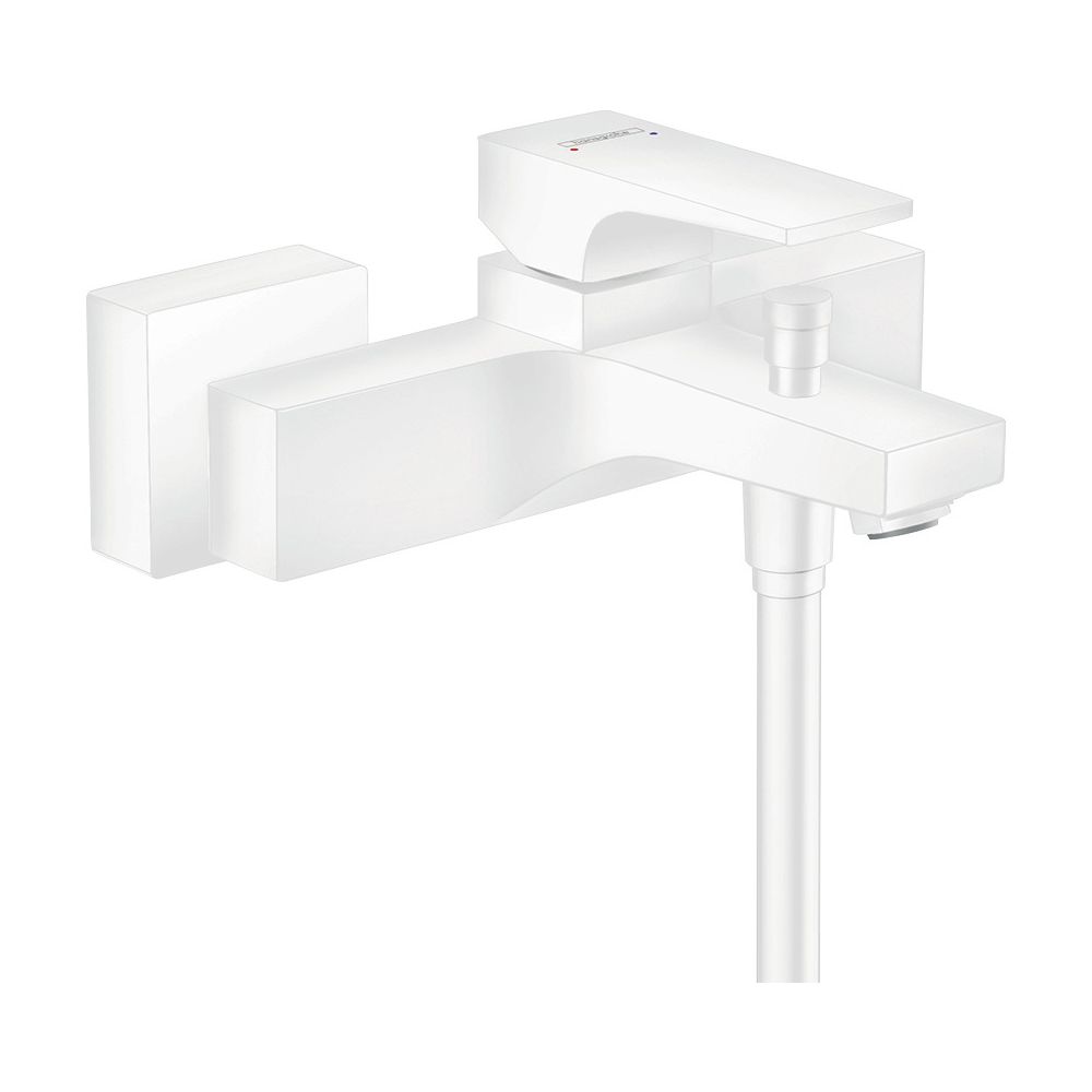 Hansgrohe Metropol Mitigeur monocommande pour baignoire apparent 22l/min avec levier, Blanc mat