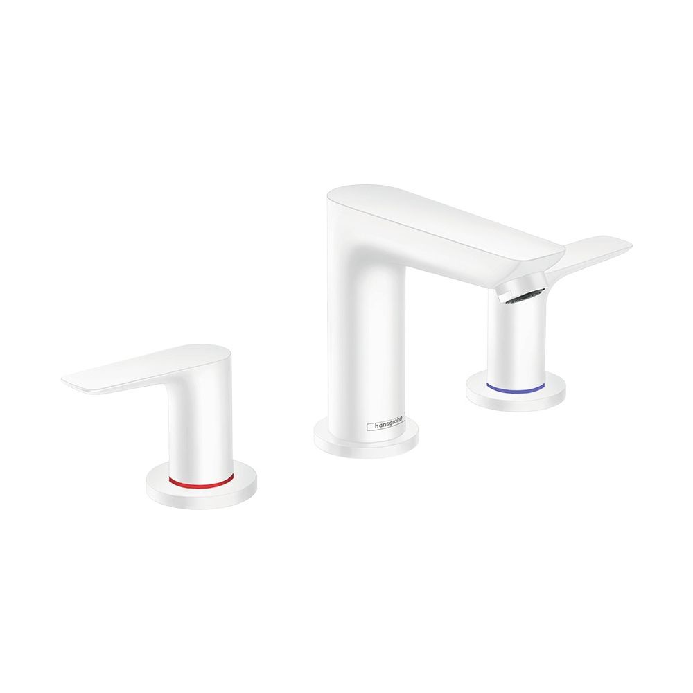 Robinetterie de lavabo Hansgrohe Talis E 3 trous, 5 l/min, évacuation à tige de traction, finition blanc mat