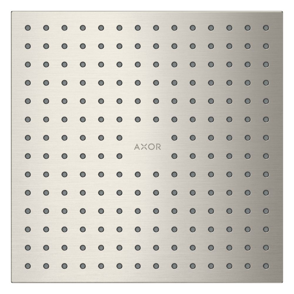 Pommeau de douche Hansgrohe AXOR ShowerSolutions, 18,1 l/min, 250x250 mm, 1 jet, encastré au plafond, finition Edelstahl Optic