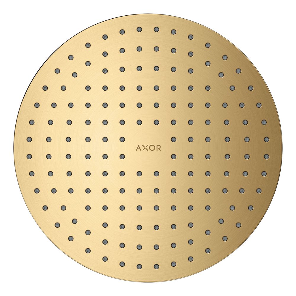 Pommeau de douche Hansgrohe AXOR ShowerSolutions 250 mm, 21 l/min, 2 jets, encastré au plafond, finition Brushed Gold