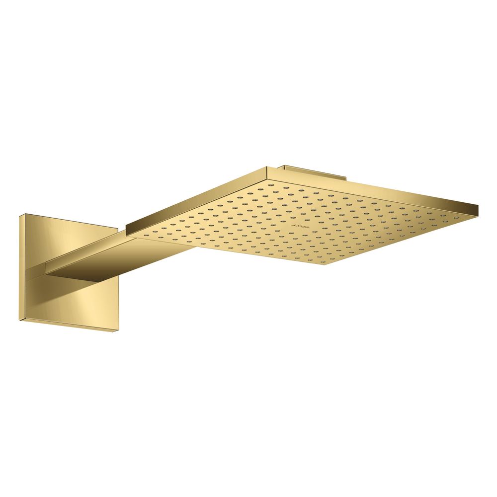 Hansgrohe AXOR ShowerSolutions pommeau de douche carré, 17 l/min, 250x250 mm, 1 jet, flexible de douche, or poli